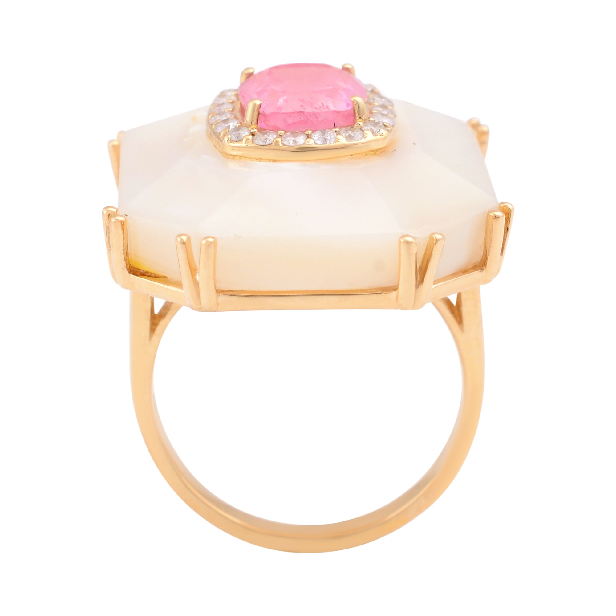 MOTHER OF PEARL STATEMENT RING