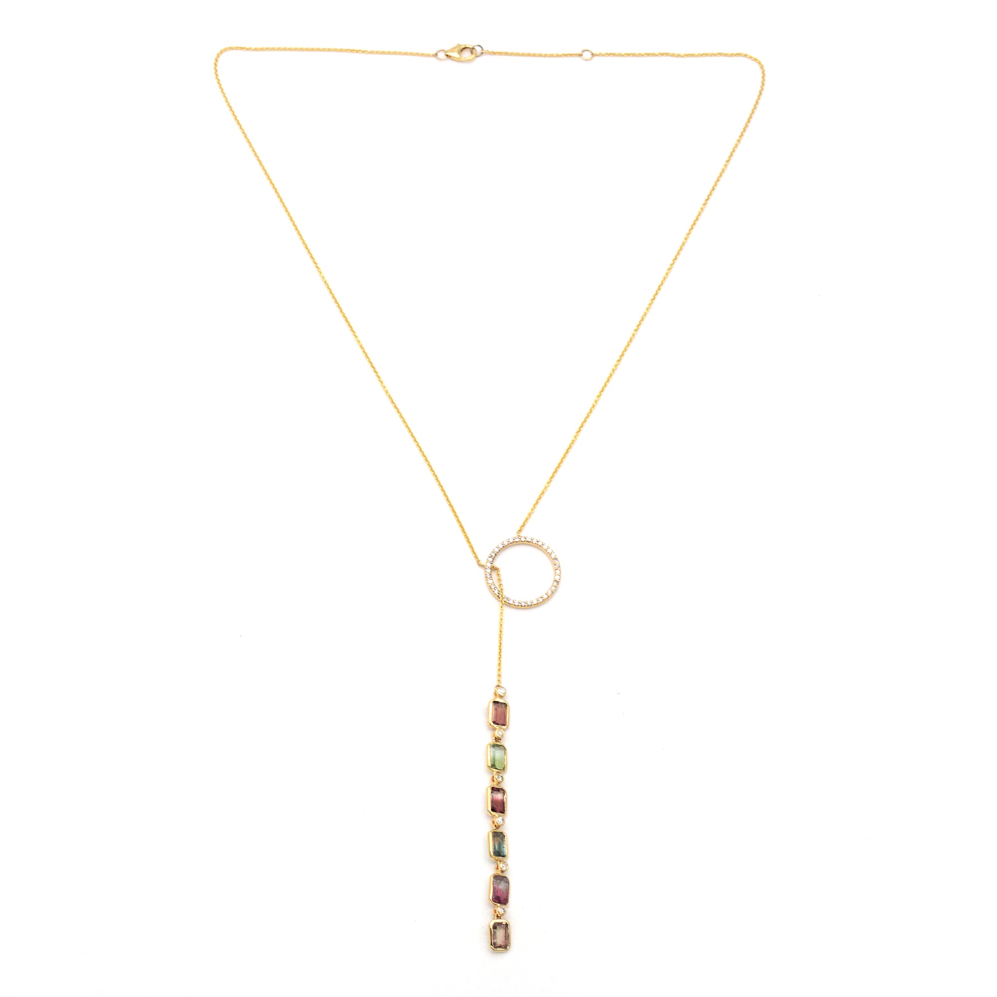 WATERMELON TOURMALINE LARIAT