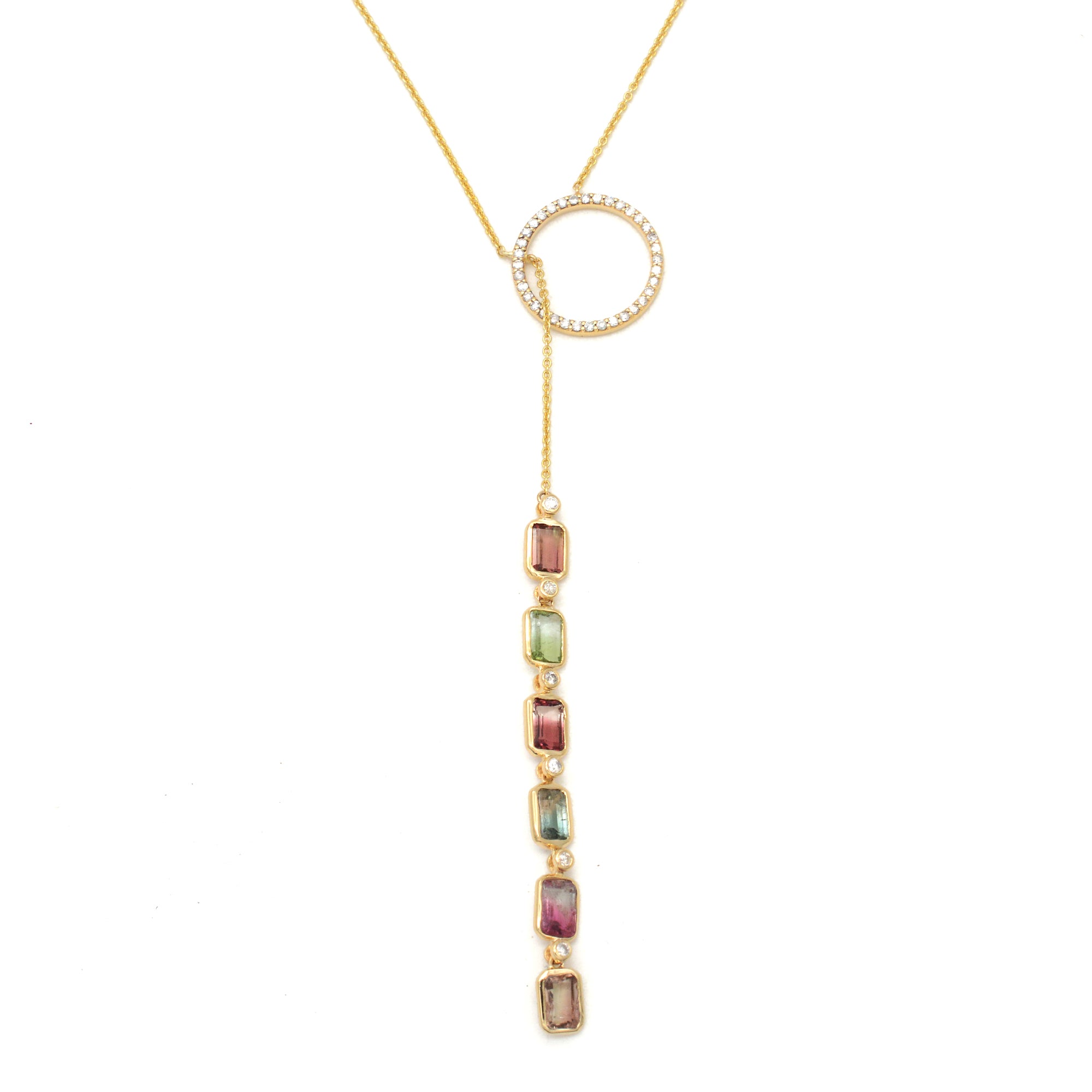 WATERMELON TOURMALINE LARIAT