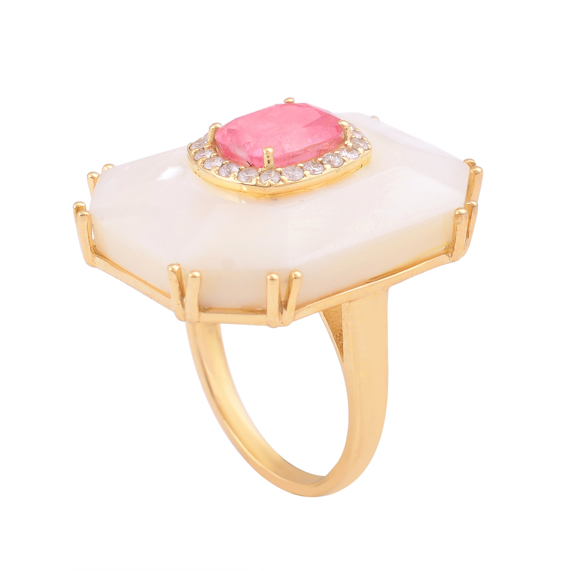 MOTHER OF PEARL STATEMENT RING