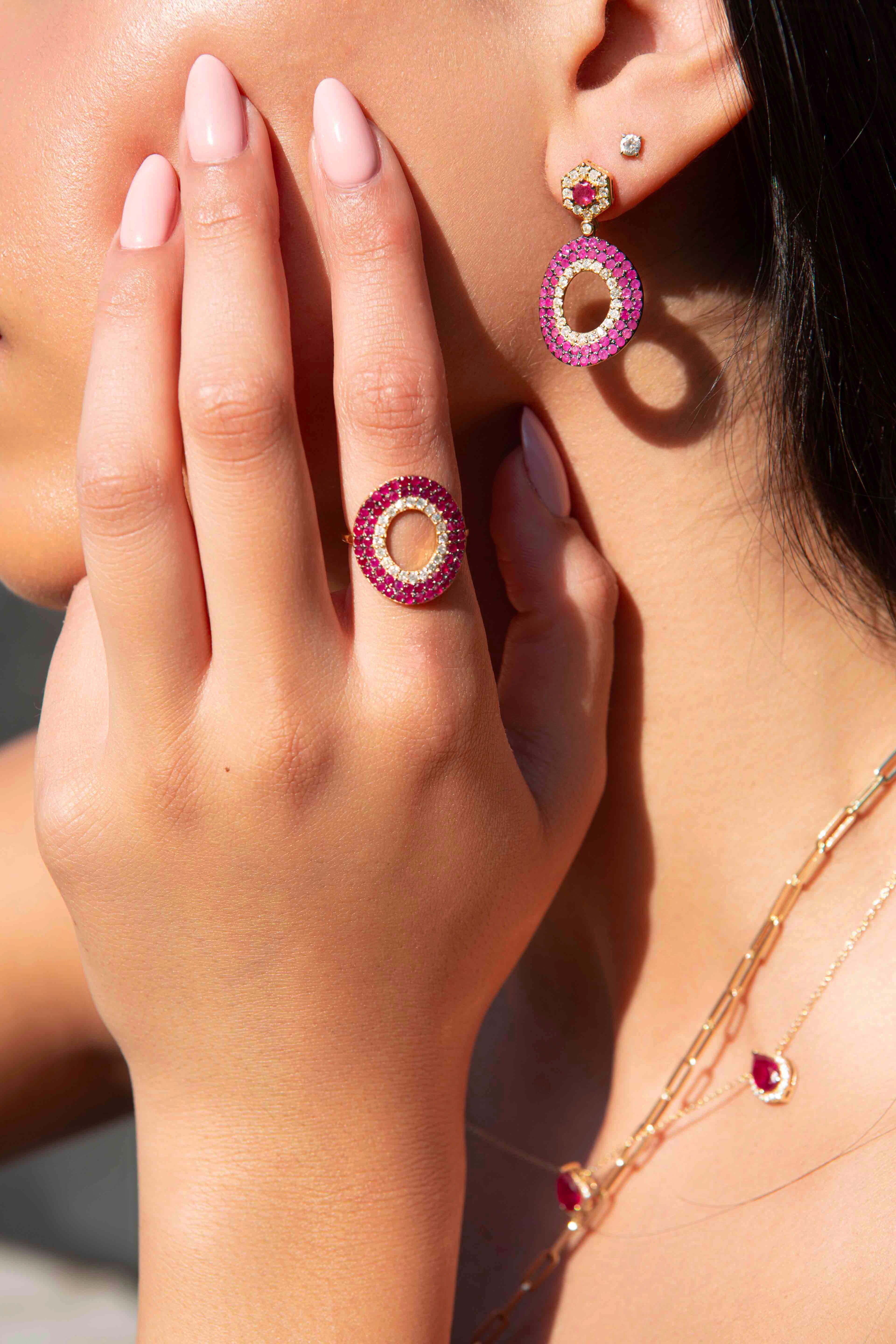 RUBY ORBIT EARRINGS