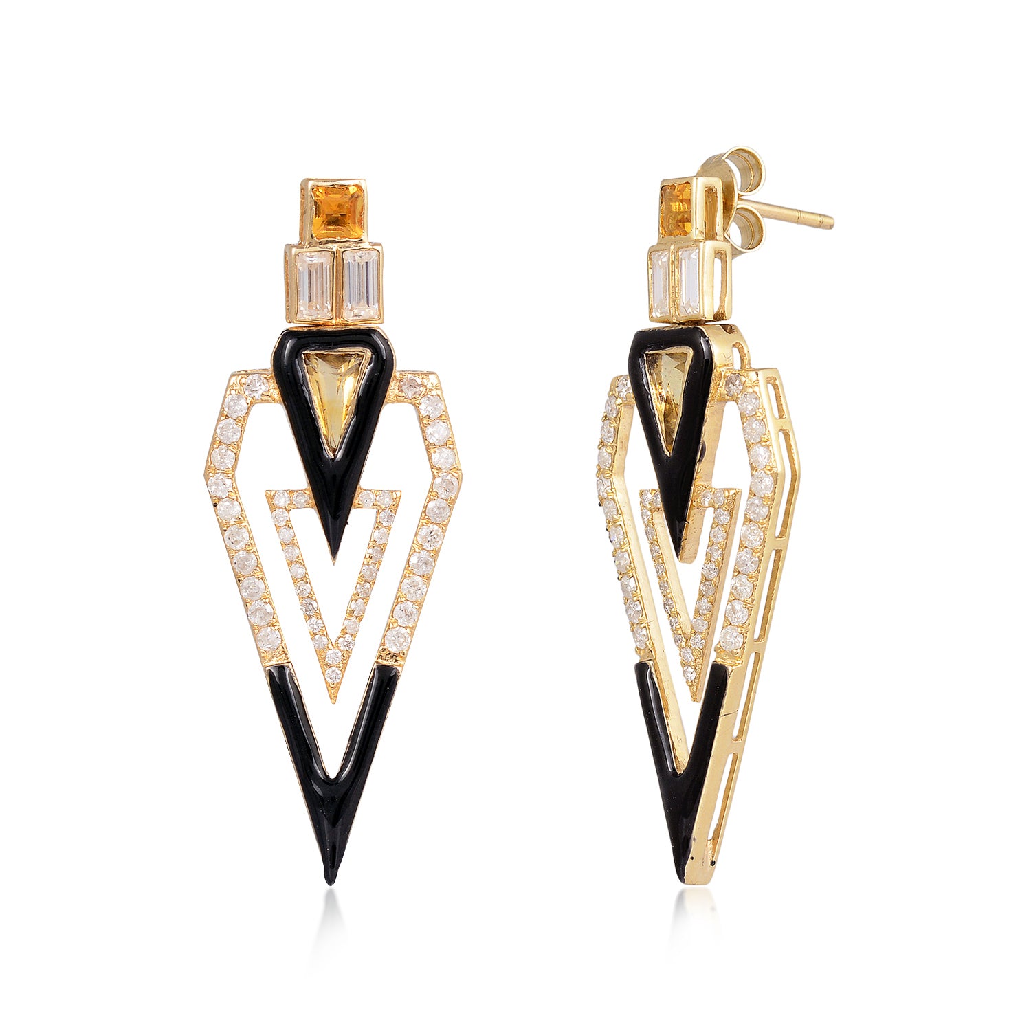 CITRINE VANGUARD EARRINGS