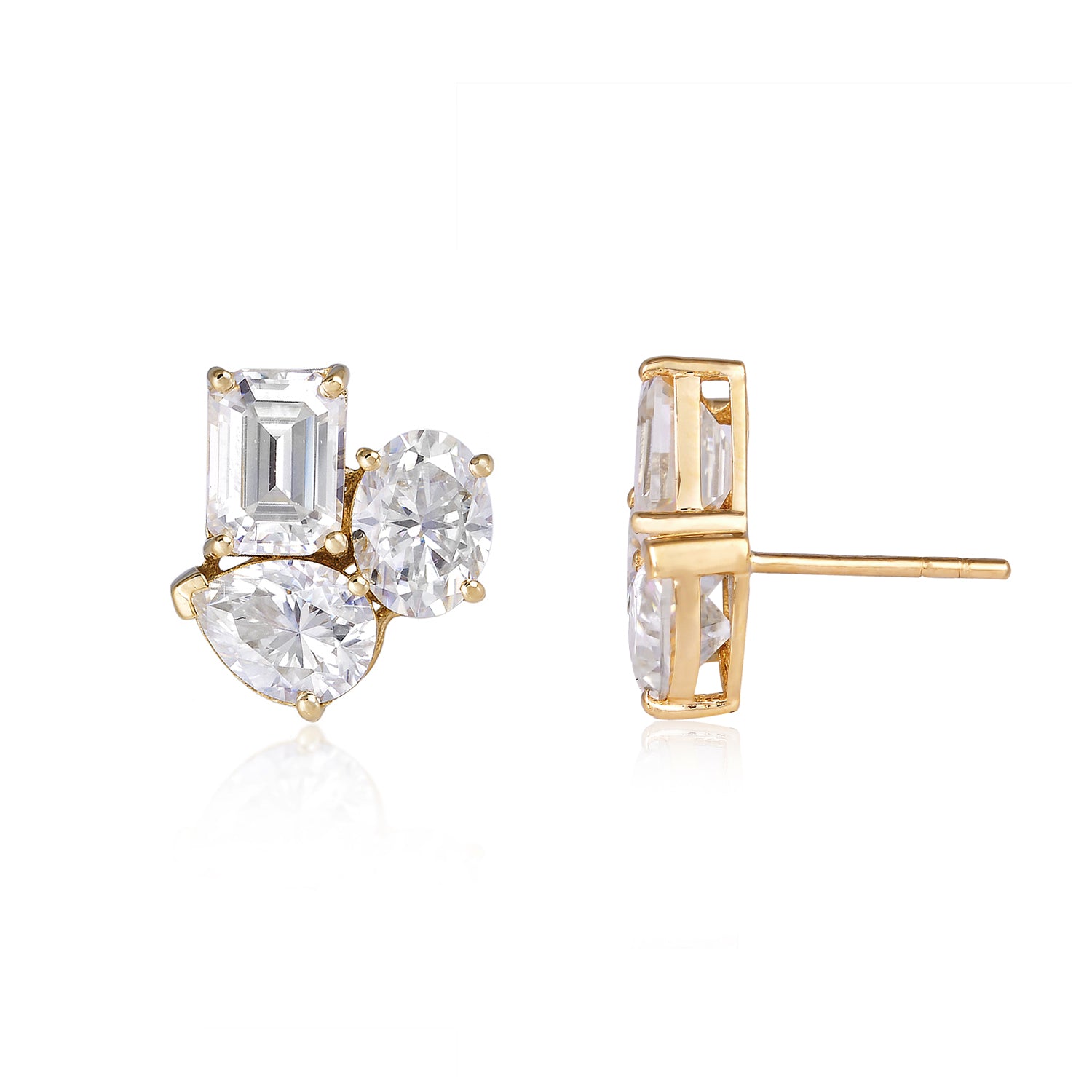 MOISSANITE CLUSTER STUDS