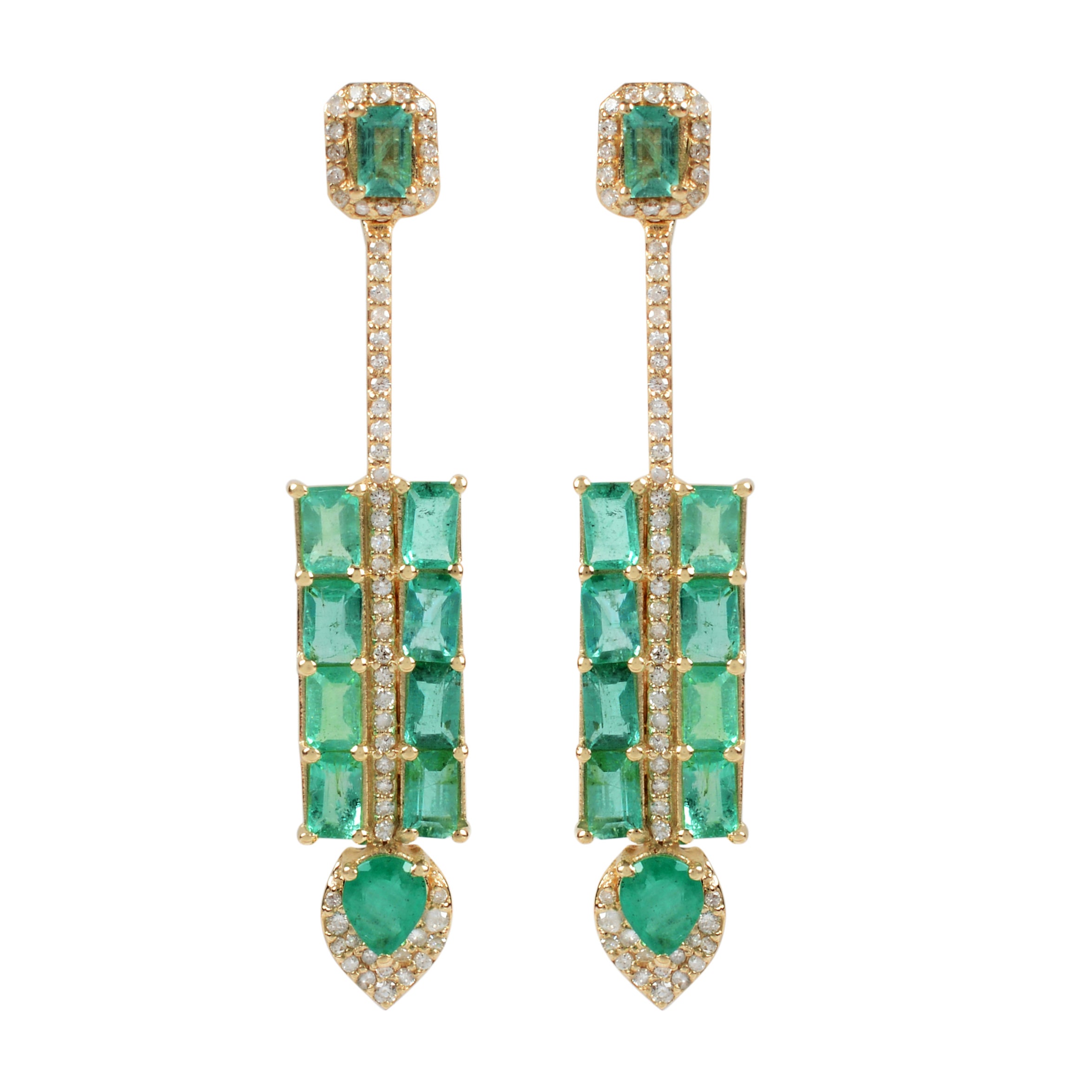 EMERALD ARROW POINT EARRINGS