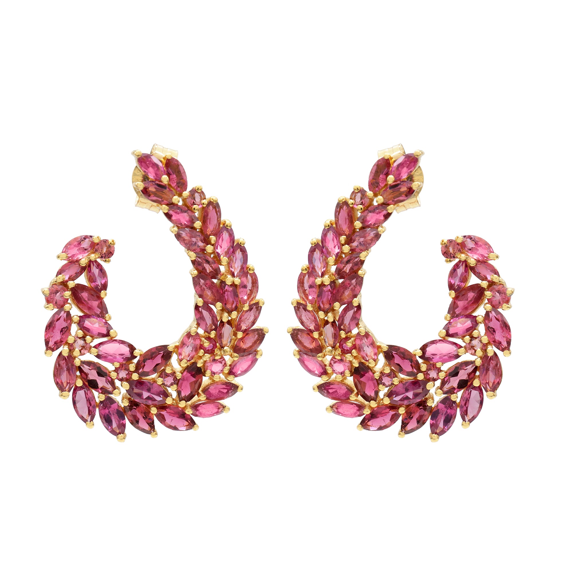 PINK TOURMALINE SWOOP EARRINGS