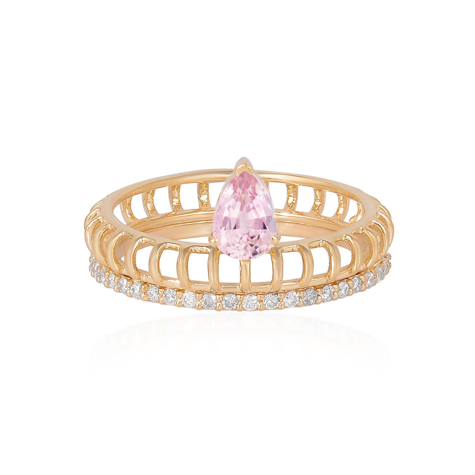 HALA MORGANITE CAGE RING